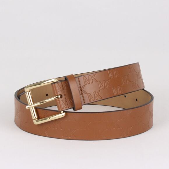 Michael Kors Women's Vintage Brown Leather Gold Hardware Thick Belt, (M) - Picture 3 of 4